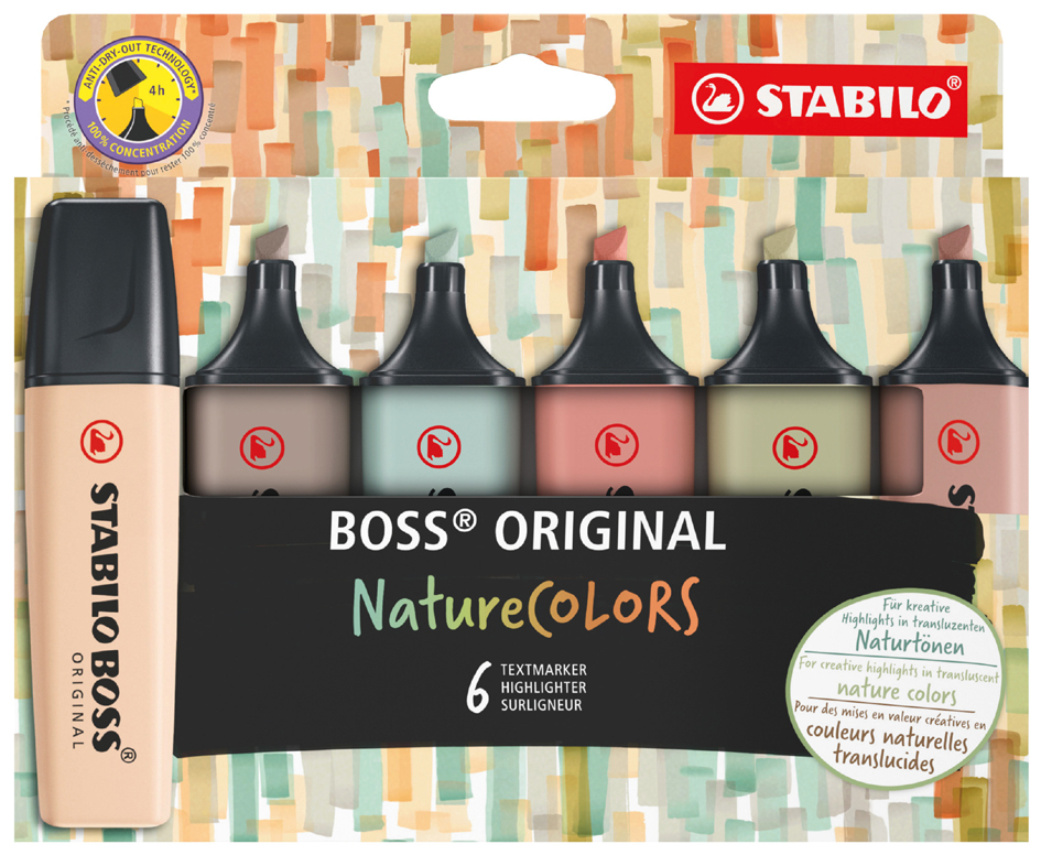 STABILO Surligneur 'BOSS ORIGINAL' NatureCOLORS, étui de 6