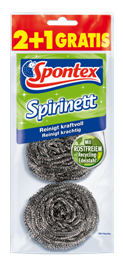 Spontex Spirale à récurer en inox Spirinett, 2+1 GRATUIT