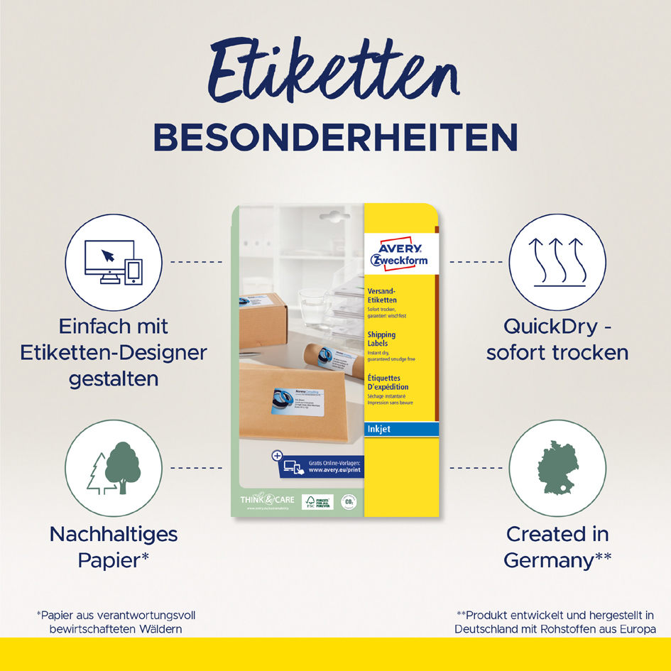 Etiquettes exp./dest., blanche
