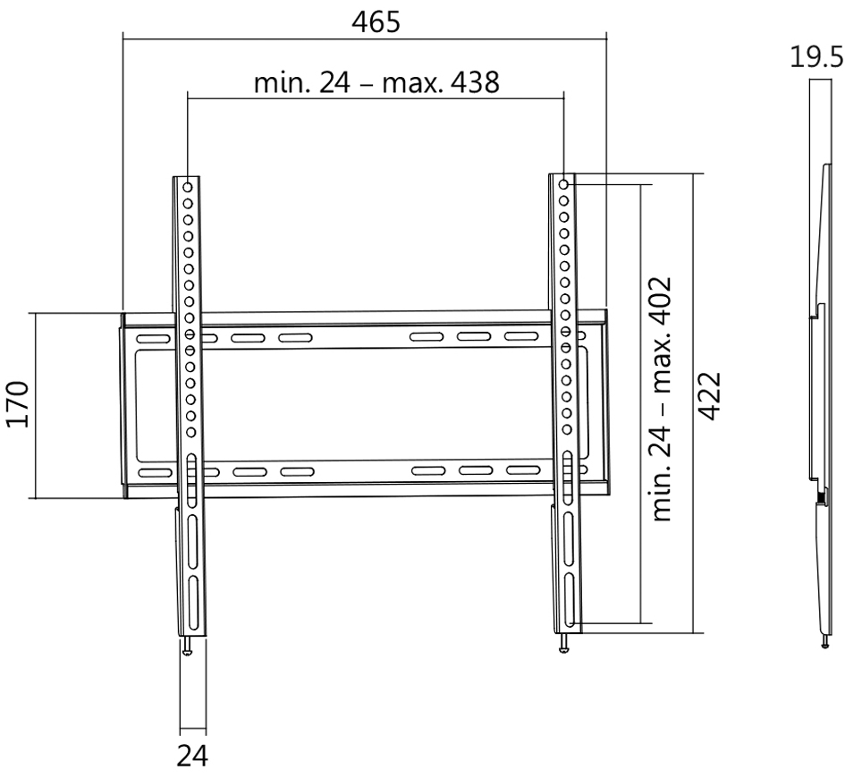 Supports muraux TV, plat