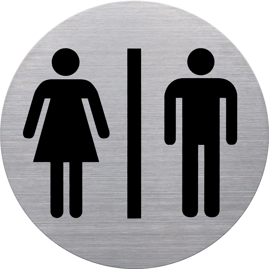 helit Pictogramme 'the badge' WC Femmes & Hommes, argent