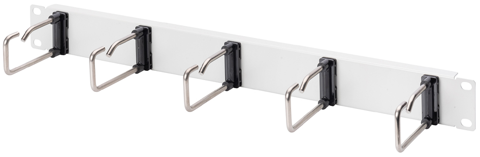 DIGITUS Panneau de rangement 19', 1U, 5 guide-câbles, gris