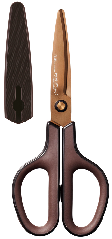 PLUS JAPAN Ciseaux universels FITCUT CURVE Titanium, marron