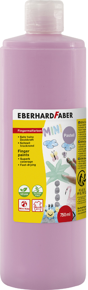 EBERHARD FABER Peinture au doigt EFA Color, rose pastel
