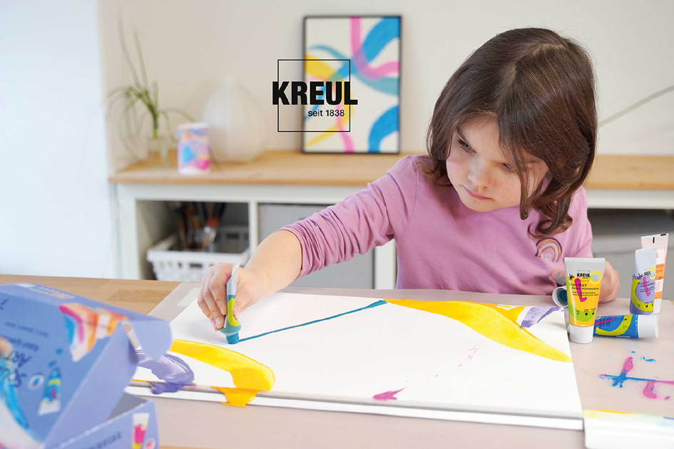 KREUL Peinture pour enfants Kids Art, kit Squeegee Art