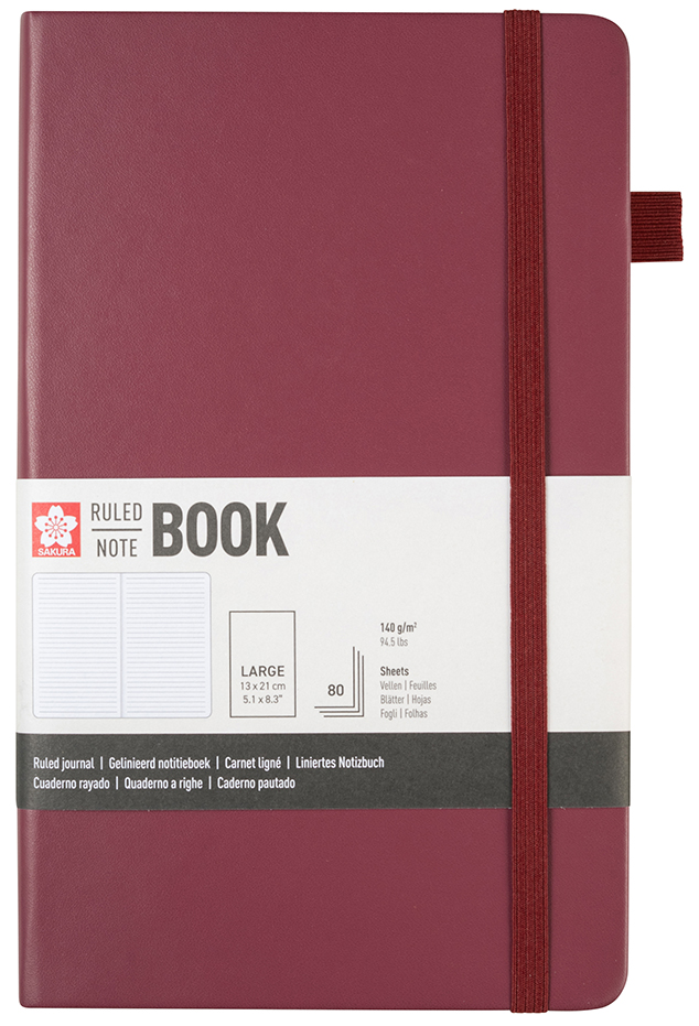 SAKURA Carnet, 130 x 210 mm, ligné, mûre
