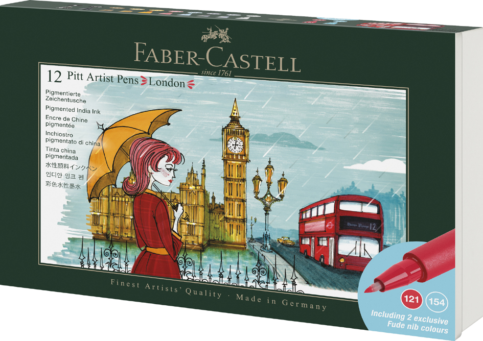 FABER-CASTELL Feutre PITT artist pen, set de 12 London