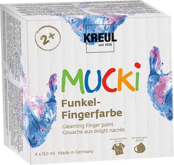KREUL Gouache aux doigts nacrée 'MUCKI', 150 ml, kit de 4