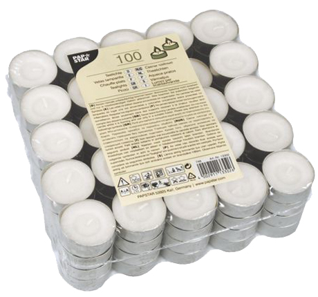 STARPAK Bougies chauffe-plat, diamètre: 38 mm, blanc