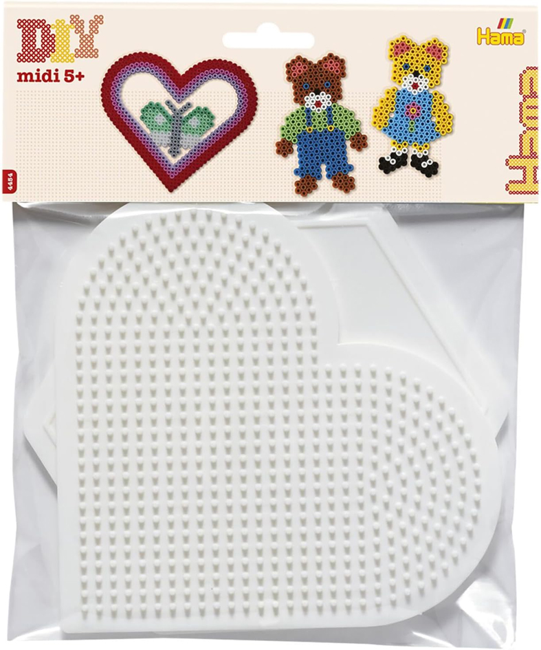 HAMA Plaque pour perles midi 'coeur, hexagone', grand