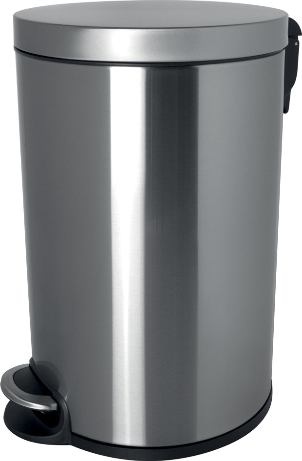 helit Poubelle à pédale 'the silent', 20 litres, argent