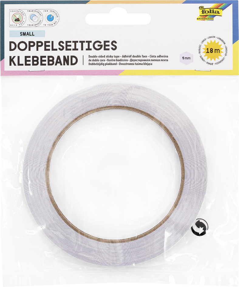 folia Ruban adhésif double face, 10 mm x 18 m, transparent