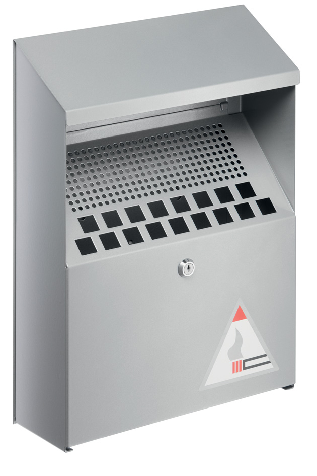 DURABLE Cendrier mural en métal, 4 litres, argent métallique