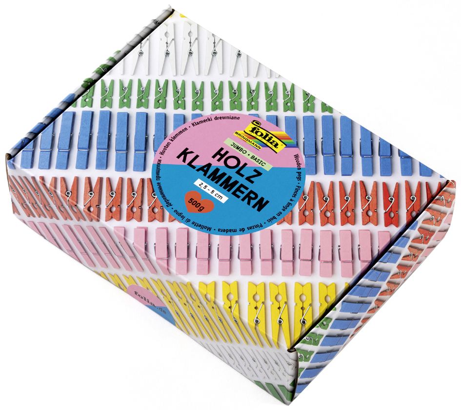 folia Mélange de pinces en bois BASIC Jumbobox, 500 g