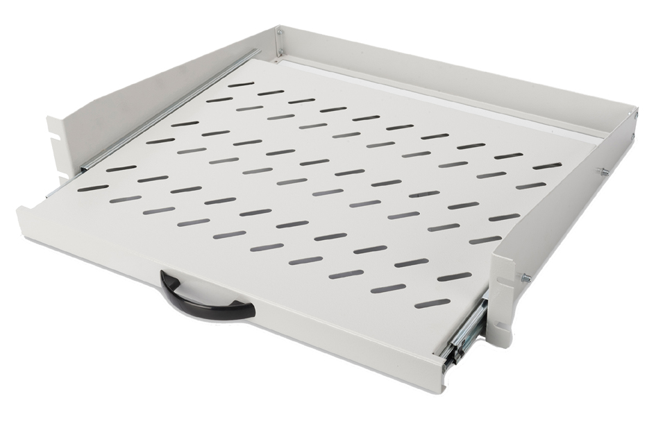 Etagère pour montage fixe 19", 2U, gris