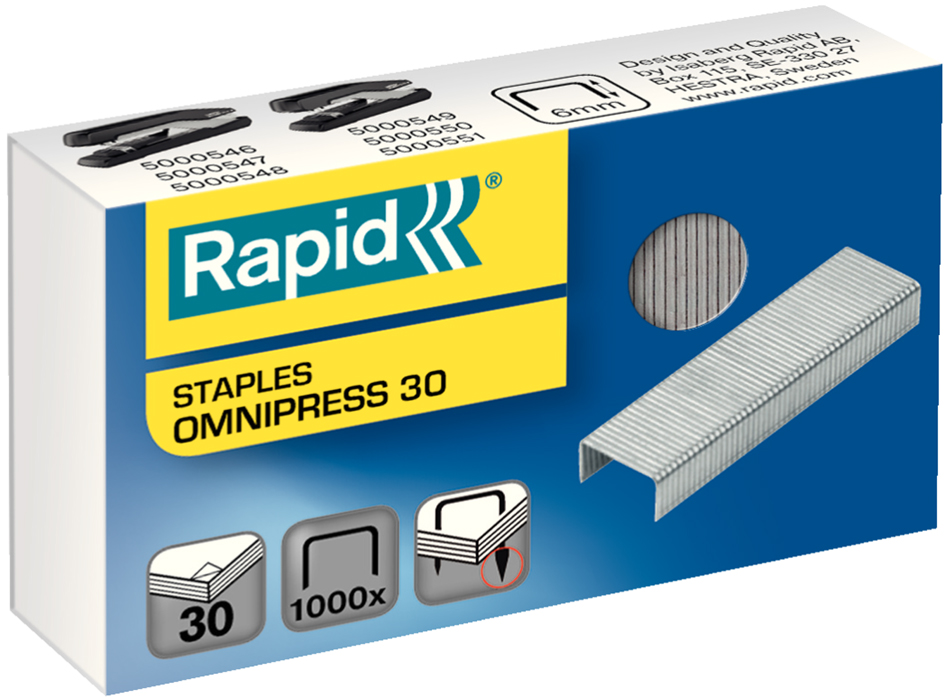 Agrafes Omnipress 30, contenu: 1.000 pièces