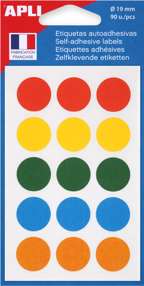 APLI Pastille de signalisation, diamètre: 19 mm, assorti