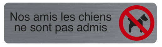 Plaque de signalisation "Nos amis les chiens"