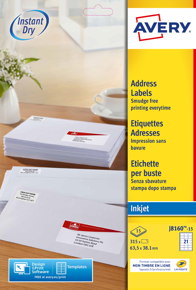 Etiquettes d'adresse, blanche