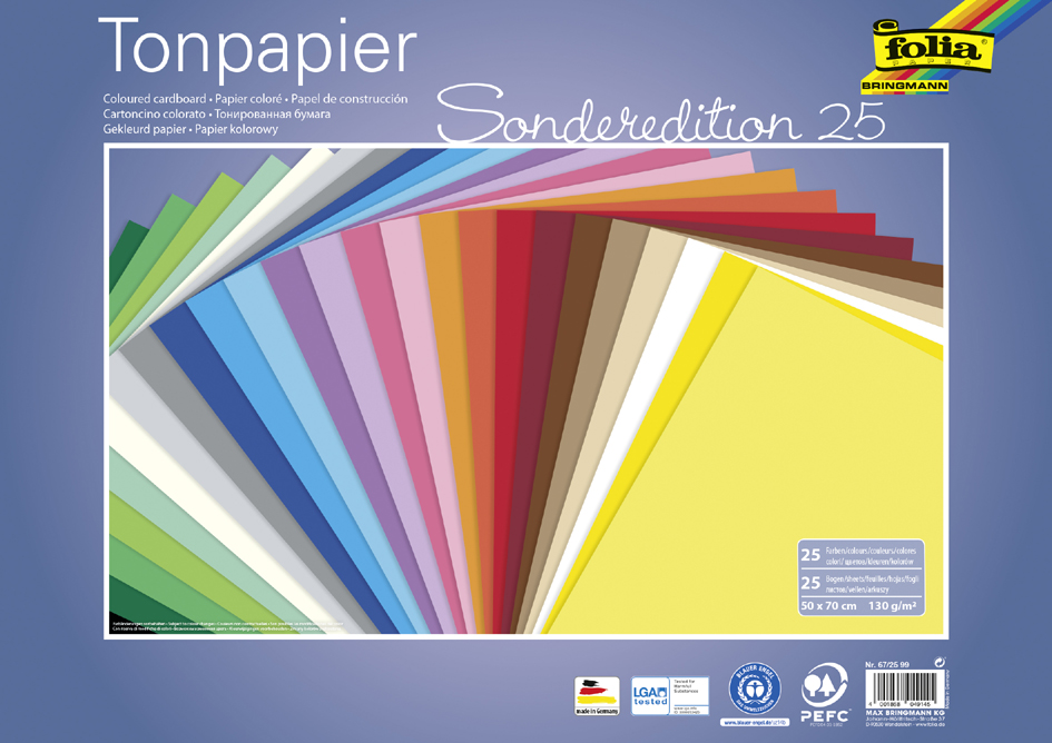 Papiers de couleur (130 g/m2), 35 x 50cm