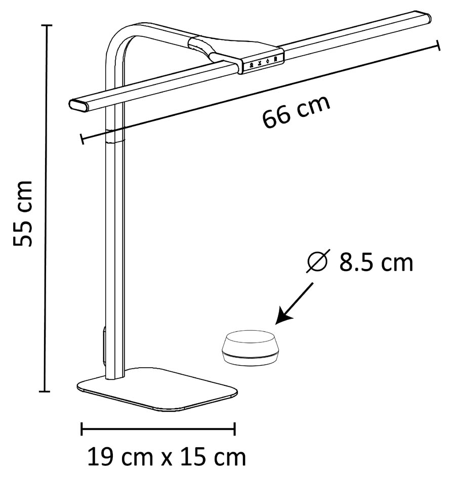 UNiLUX Lampe de bureau à LED STRATA BASE, pied, noir pied noir 18 watts 2.800-6.300 K 100-240 V D