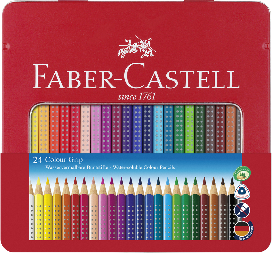 FABER-CASTELL Crayon de couleur Colour GRIP, étui de 24
