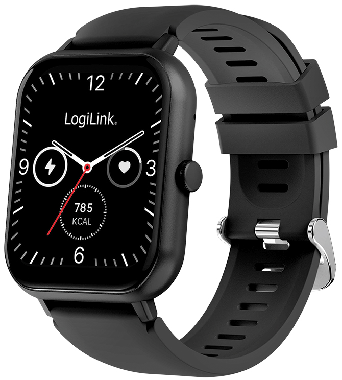 LogiLink Smartwatch 'Edge', écran LCD tactile 1,83', noir