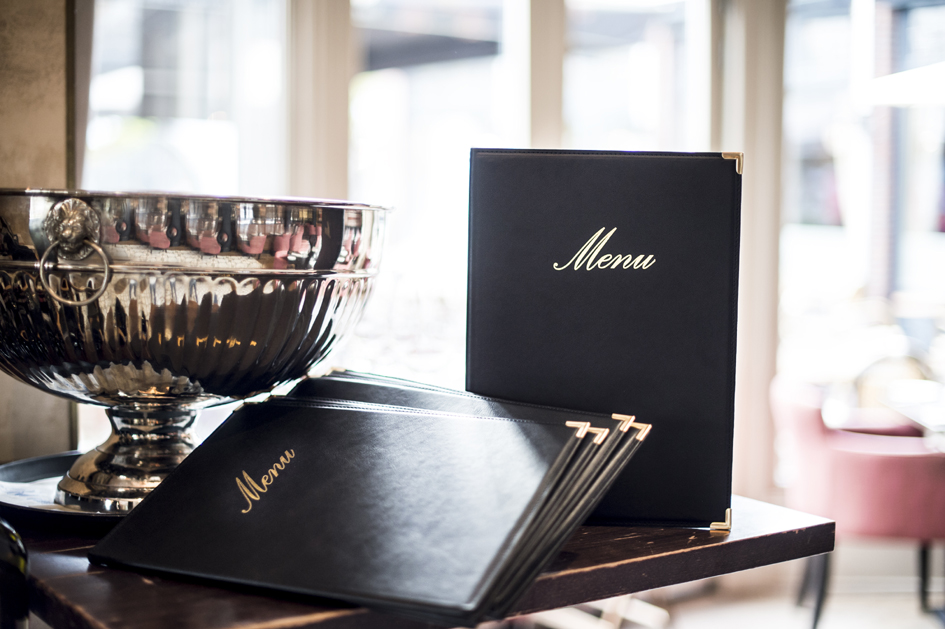 Cartes de menus, simili cuir