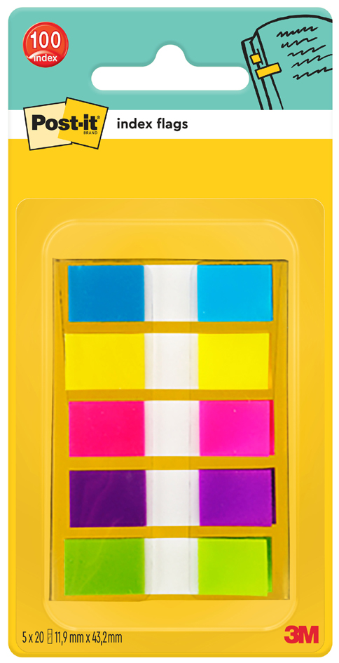 Post-it Marque-pages Index mini, 11,9 x 43,2 mm, pack éco