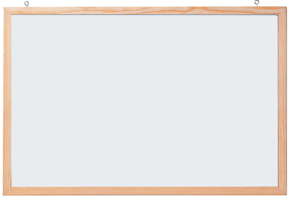 FRANKEN Tableau mural blanc avec cadre en bois, 1.000 x 600
