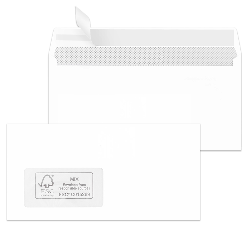 MAILmedia Enveloppe DIN long, autocollant, blanc sans fenêtre DIN long 100 g/m2 blanc 500
