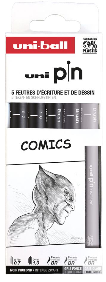 uni-ball Feutre technique PIN 'Comics' PF, set de 5