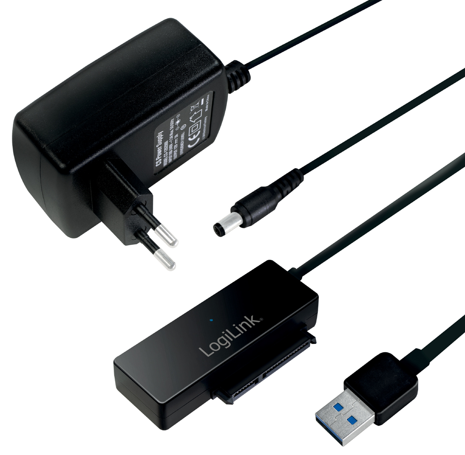 Câble adaptateur USB 3.0 - SATA, avec bloc d'alimentation