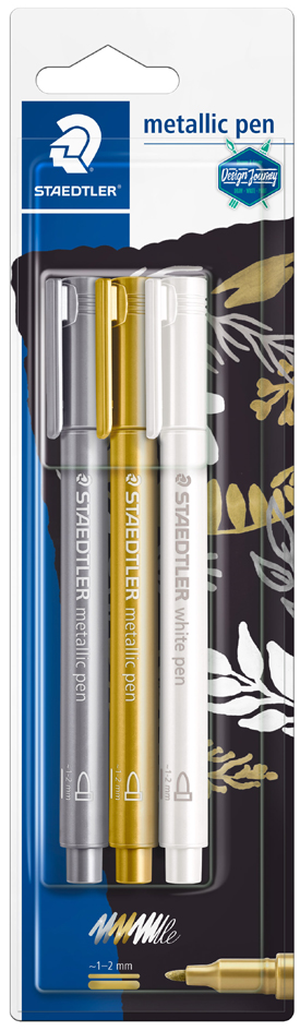 STAEDTLER Marqueur permanent métallisé, pointe ogive, par 3