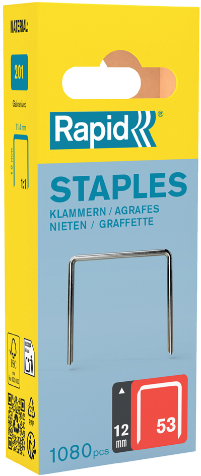 Rapid Agrafe fil fin no. 53, 12 mm, petit paquet