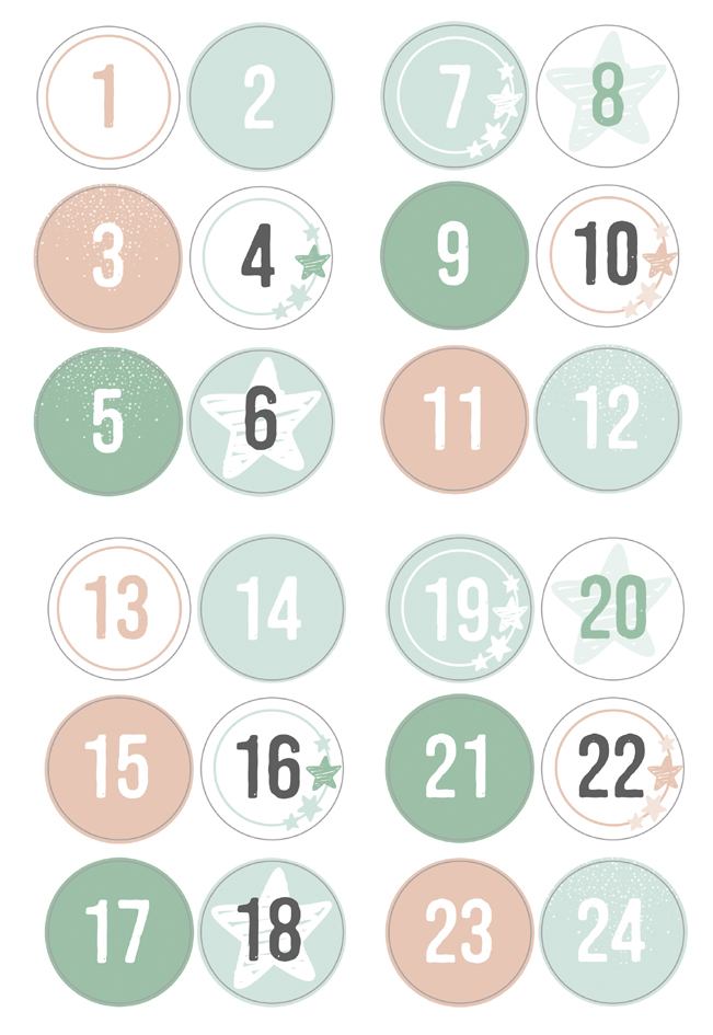 folia Calendrier de l'Avent 'NATURE', 24 sachets en papier non équipé papier