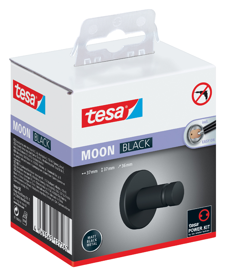 Support de serviette de toilette MOON BLACK, emballage