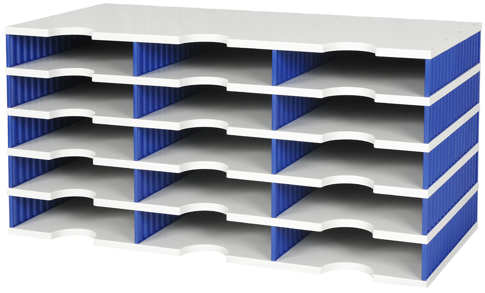 styro Module de base styrodoc trio, 15 compartiments, bleu/