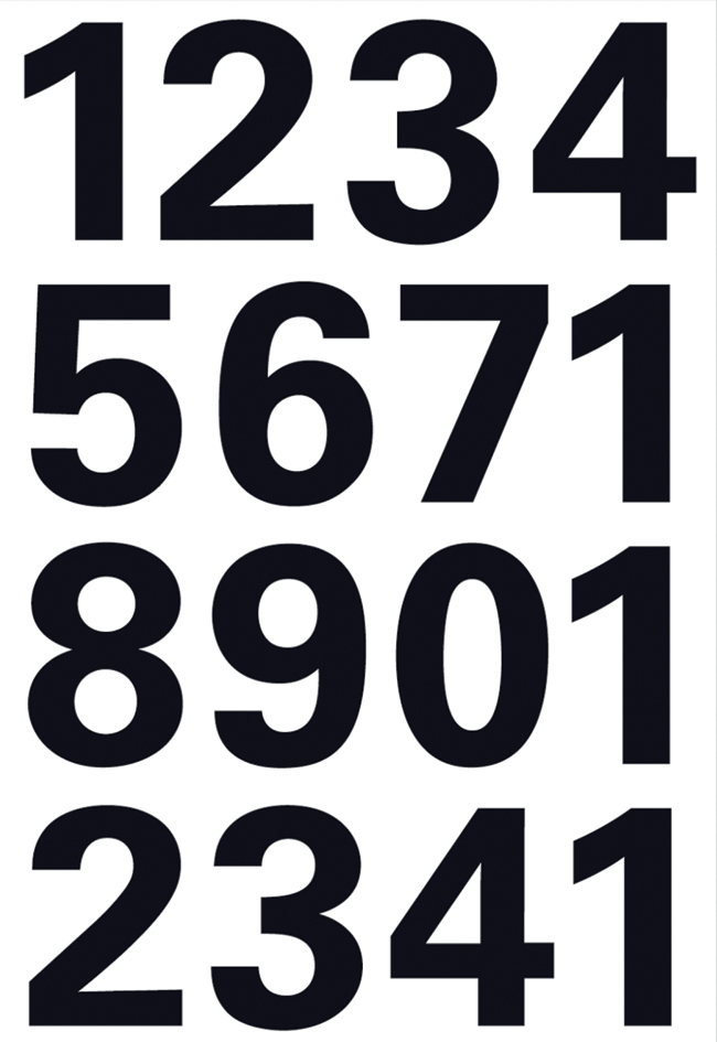 (4) Stickers chiffres,25 mm