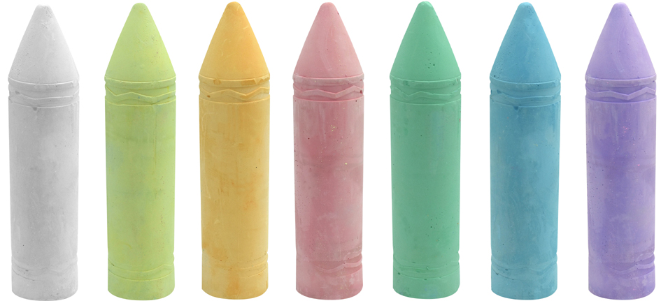Craie de trottoir géante, aperçu des couleurs
