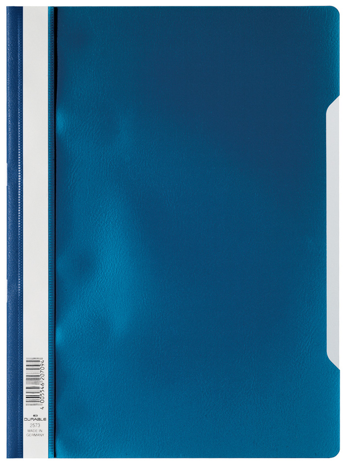 DURABLE Chemise à lamelle, A4, en PP, bleu foncé