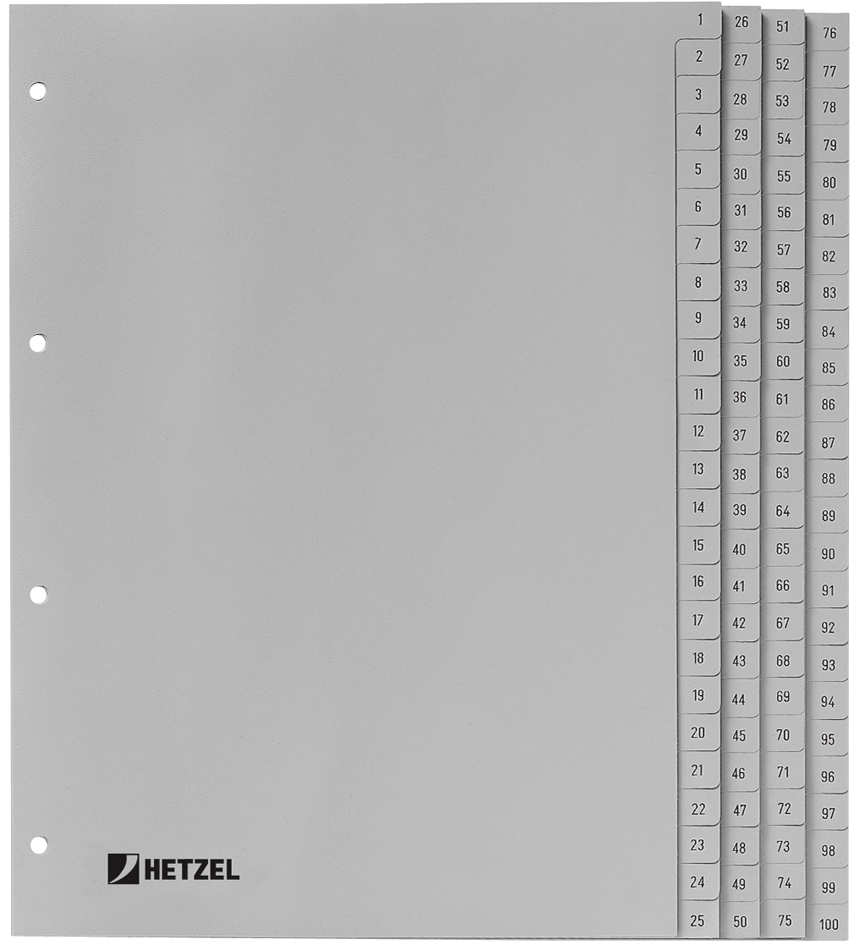 Intercalaires plastique, chiffres