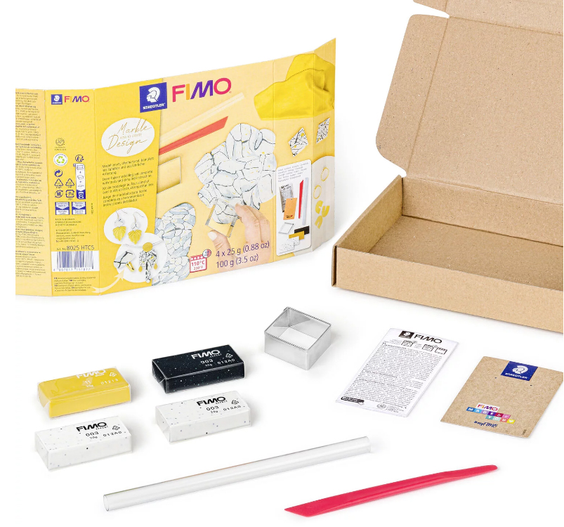 Kit de pâte à modeler SOFT design marbre, contenu
