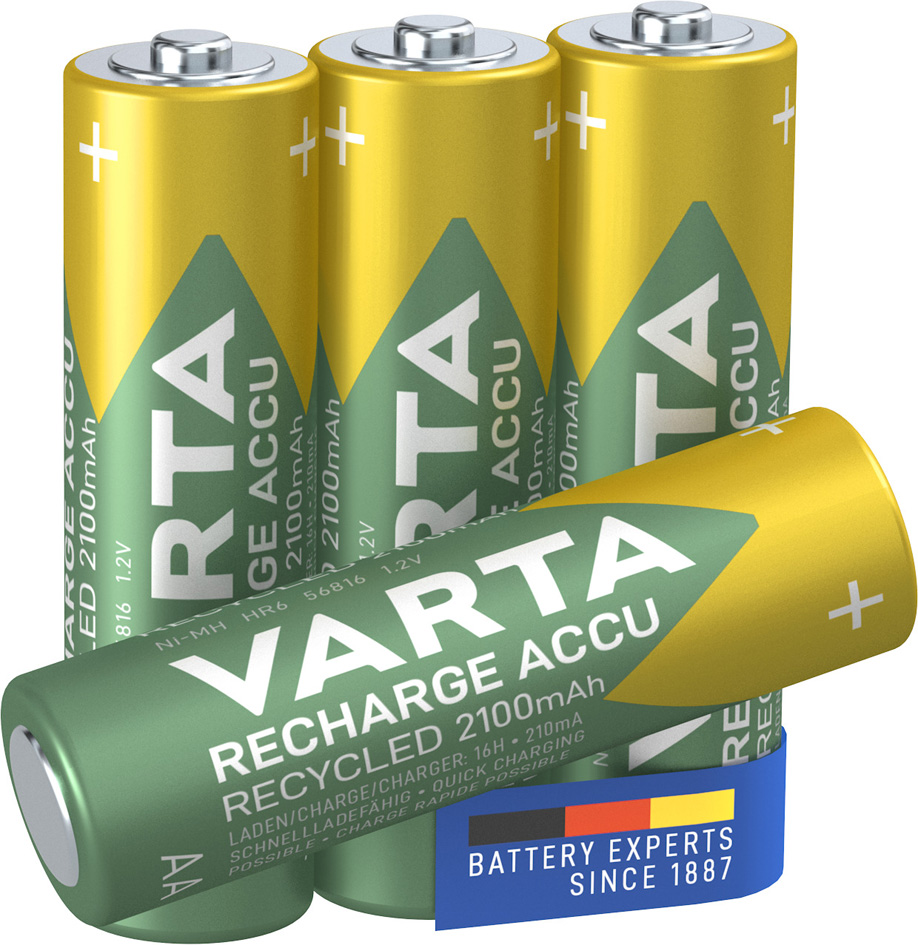 VARTA Pile NiMH 'RECHARGE ACCU Recycled', Micro AA, 2100 mAh