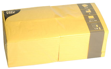 PAPSTAR Serviettes bistrot, 330 x 330 mm, jaune