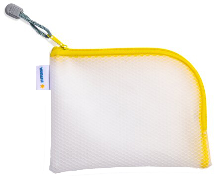 HERMA Pochette à fermeture à zip 'Mesh Bags', A6, jaune