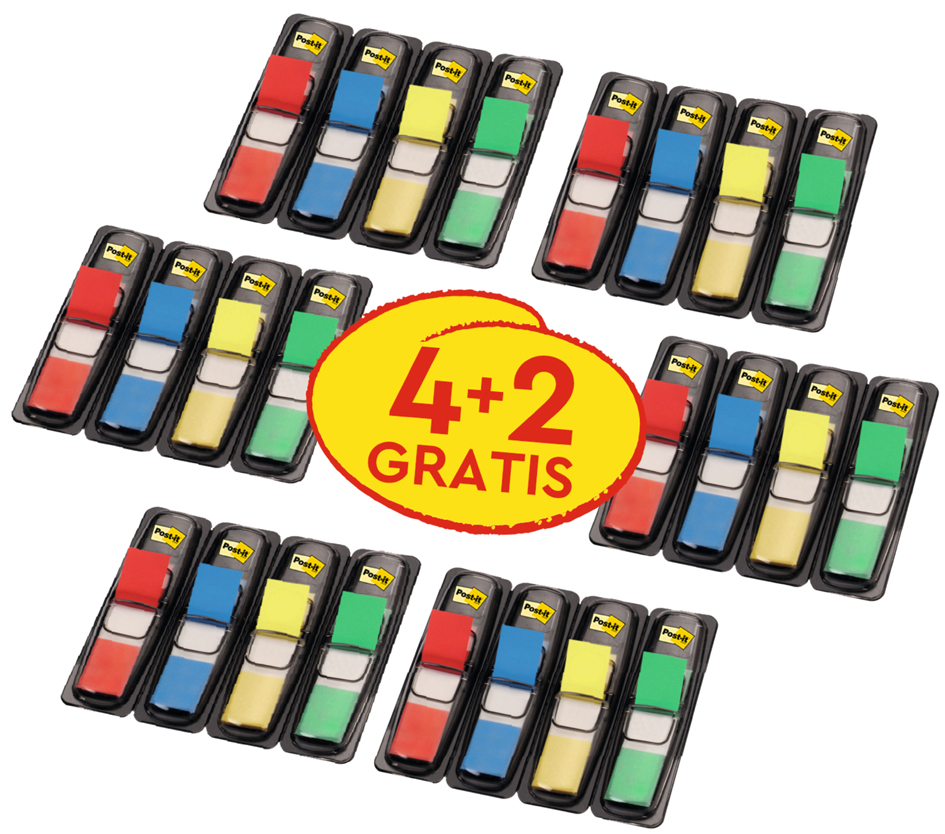 Post-it Marque-page Index mini, 11,9 x 43,2 mm, 4+2 gratuits