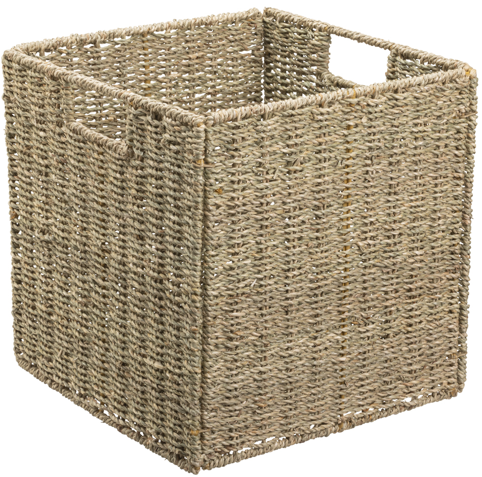 Corbeilles de rangement, naturel, carré