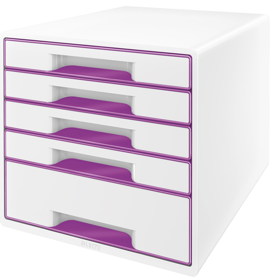 LEITZ bloc de classement WOW CUBE, 5 tiroirs, blanc perle /