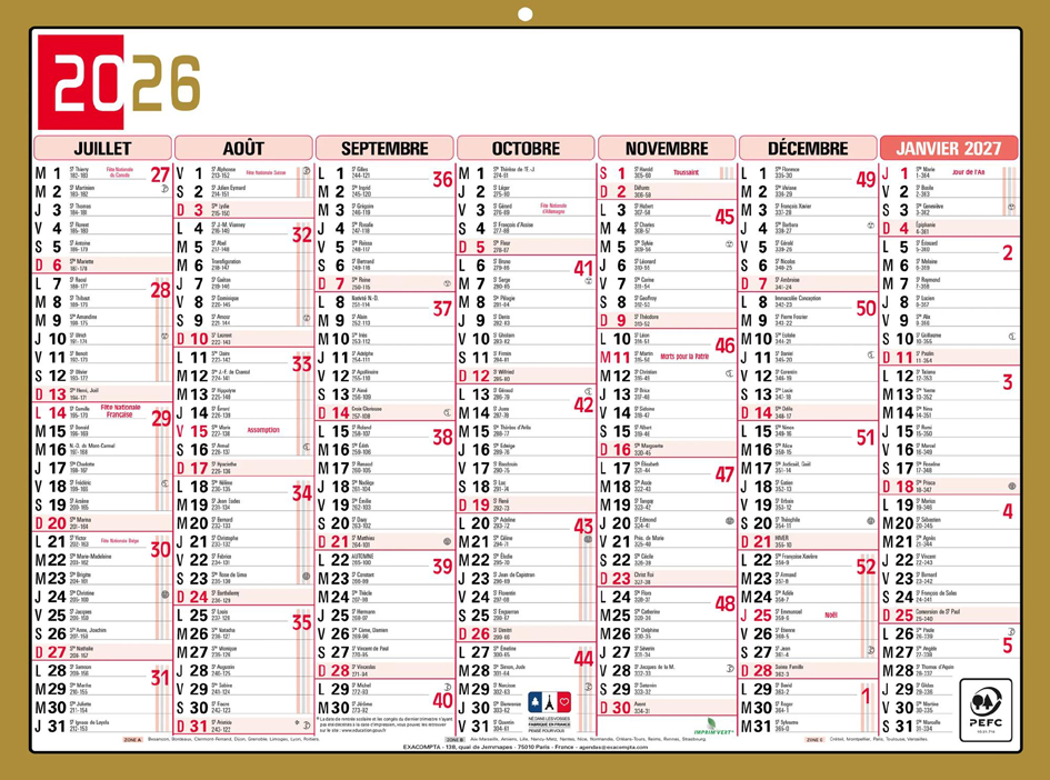 Calendrier français